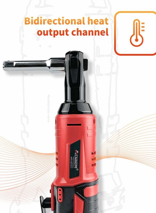 AOBEN Cordless Ratchet Wrench, 3/8 Inch 12V Ratchet Tool Set with 2 Packs of 2000mAh Lithium Ion Battery and Charger - Image 3