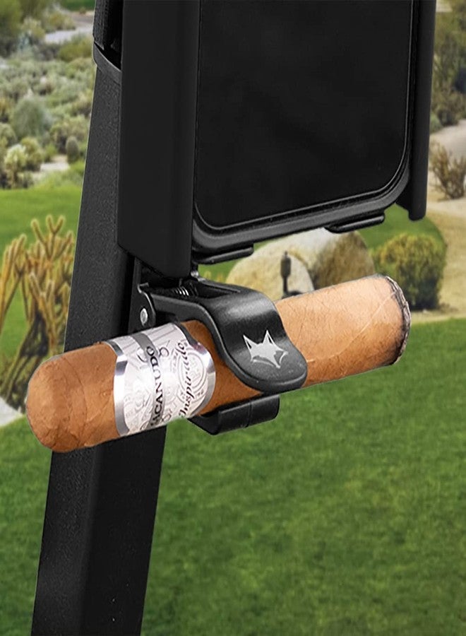 DESERT FOX GOLF Phone Caddy and Cigar Holder - Adjustable Cart Mount With Secure Clip - Hands-Free GPS & App Access - Fits All Phones (Black) - Image 4