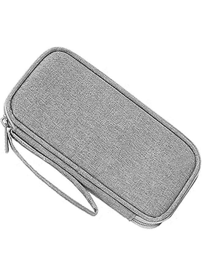 Polyester Travel Cable Organizer Case For Electronics Power Banks Chargers And Cables Lightweight Grey Storage Bag - Image 1