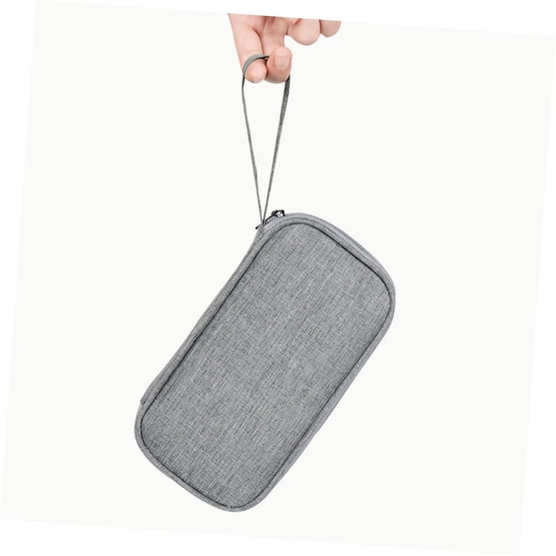 Polyester Travel Cable Organizer Case For Electronics Power Banks Chargers And Cables Lightweight Grey Storage Bag - Image 5