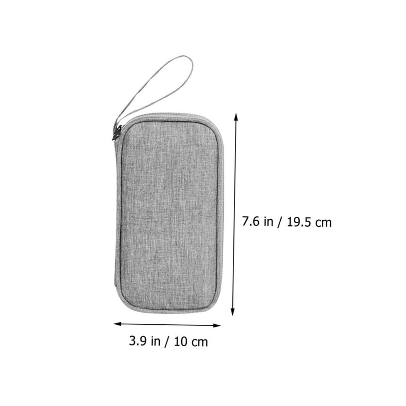 Polyester Travel Cable Organizer Case For Electronics Power Banks Chargers And Cables Lightweight Grey Storage Bag - Image 3