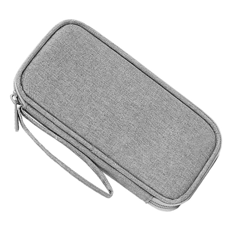 Polyester Travel Cable Organizer Case For Electronics Power Banks Chargers And Cables Lightweight Grey Storage Bag - Image 2