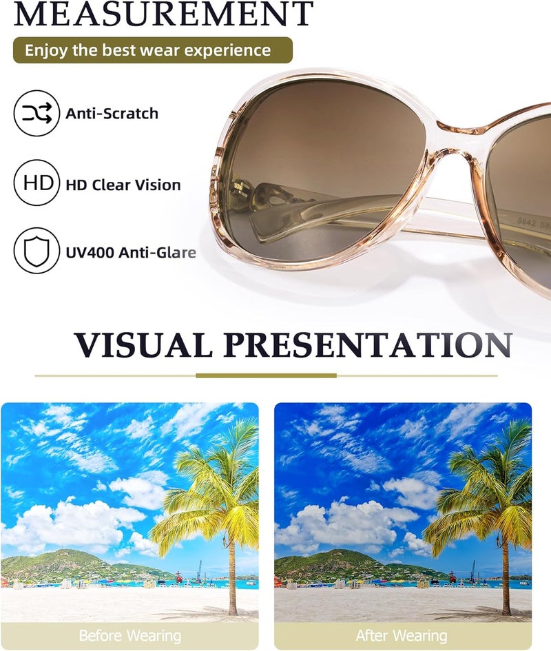 FIMILU Sunglasses for Women Trendy Polarized Sunglasses Oversized Big Sun Glasses Ladies Shades UV Protection | Fits Over Glasses ≤5.4"x1.65". Side Shields Block Sun & Wind. Weighs Only 1.1 oz—Light enough for All-day Comfortable Driving - Image 5