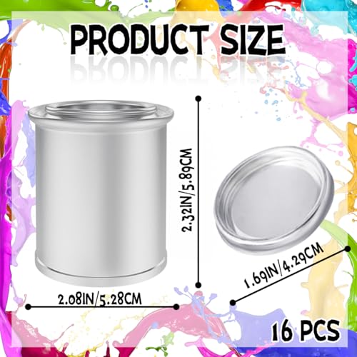 Esamploe 16 Pack Empty Metal Paint Cans with Lids14 Pint Size12 Cup Capacity Touch Up Paint ContainersPaint Storage Containers for Leftover PaintTiny Empty Unlined Pint Paint Pails - Image 3