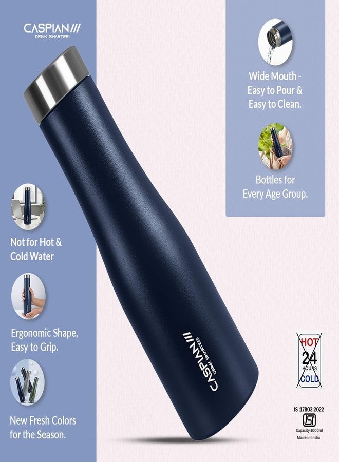 CASPIAN /// Aqua ISI Certified Stainless Steel Water Bottle 1ltr.(Multicolor, 1 Litre, Set of 3)|Leak Proof Thunder for Fridge Home Office Travel School Kids Boys Girls Adults Sports Gym Yoga|BPA Free - Image 3