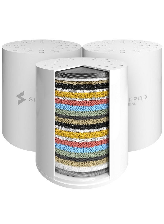 SparkPod High Output Shower Filter Cartridge- Suitable for People with Sensitive and Dry Skin and Scalp, Filters Chlorine and Impurities | 1-min install (Standard, 3 pc) - Image 1