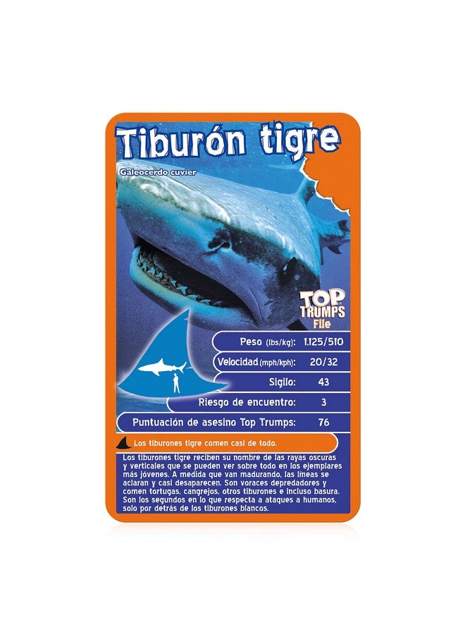 Top Trumps Top Trumps Juego de cartas Deadliest Predators Edición en español, aprende sobre el Gran tiburón Blanco, el dragón de Komodo y la Cobra Real en este paquete educativo, Regalo para edades de 6+ años - Image 4