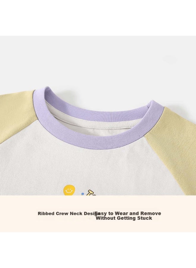 Classic Teddy Kids Long Sleeve T-shirt Uni Round Neck Antibacterial Quick-dry Sun Protection Spring Top Mustard 130 - Image 2