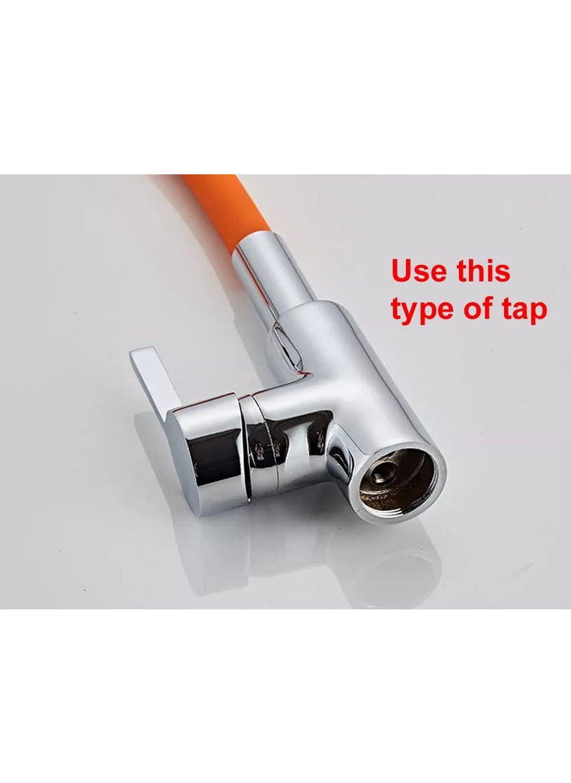 Whitecloud TRANSFORMING HOMES Whitecloud TRANSFORMING HOMES® 360° Rotating Faucet Extension Hose with Splash Proof Connector for Kitchen, Bathroom, and Garden(Color: Orange-Silver, Length: 29.5 CM) (P30CM)  - Image 3