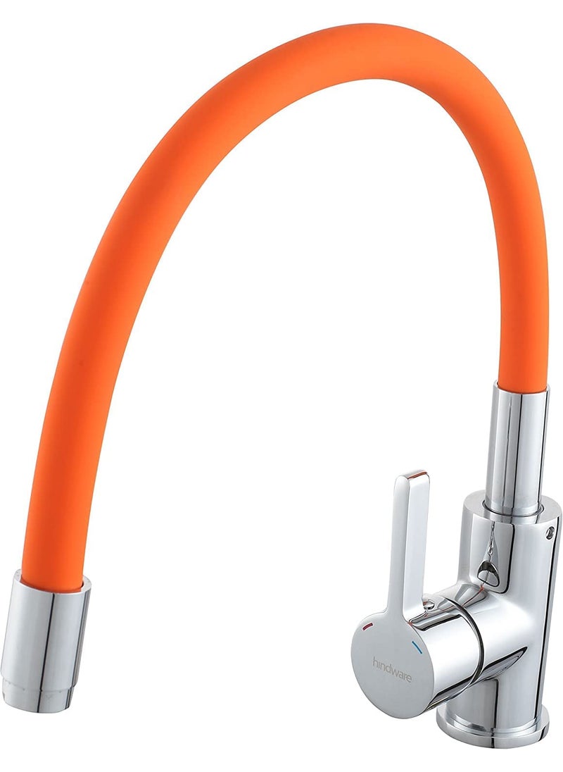 Whitecloud TRANSFORMING HOMES Whitecloud TRANSFORMING HOMES® 360° Rotating Faucet Extension Hose with Splash Proof Connector for Kitchen, Bathroom, and Garden(Color: Orange-Silver, Length: 29.5 CM) (P30CM)  - Image 1