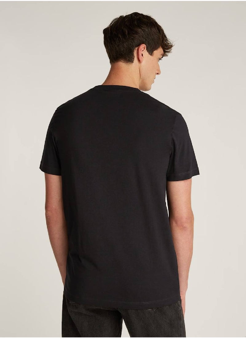 Calvin Klein Jeans Men's  Monogram  T-Shirt, Black - Cotton  - Image 4