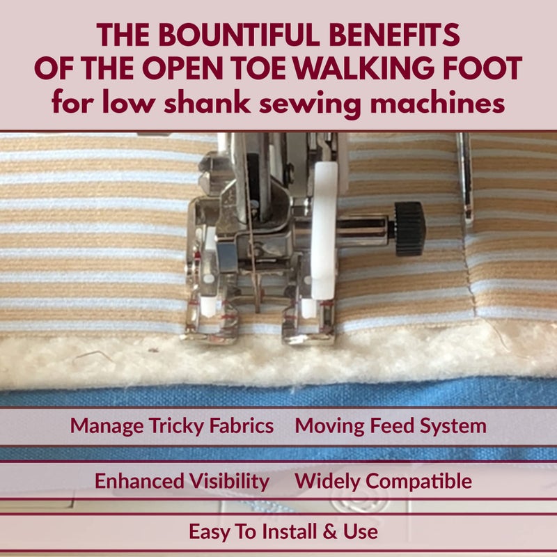 Madam Sew Open Toe Walking Foot for Quilting and Sewing Through Multiple Layers & Match Prints | Walking Foot Sewing Machine for Low-Shank Sewing Machines | Brother, Singer, Janome, Babylock & More - Image 4