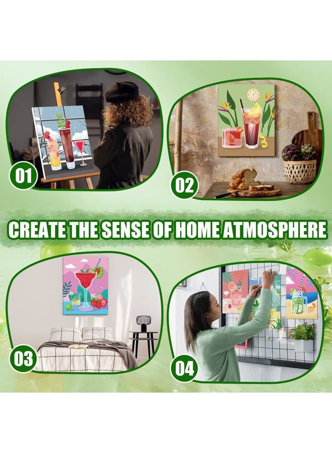 Sherr 20 Pcs Stretched Pre Drawn Canvas Afro Queen Black Art for Painting for Adults Outline Pre Drawn Stretched Cotton Canvas to Paint Party Set, 8 x 10'' (Cocktail) - Image 5