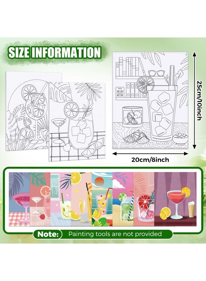 Sherr 20 Pcs Stretched Pre Drawn Canvas Afro Queen Black Art for Painting for Adults Outline Pre Drawn Stretched Cotton Canvas to Paint Party Set, 8 x 10'' (Cocktail) - Image 2