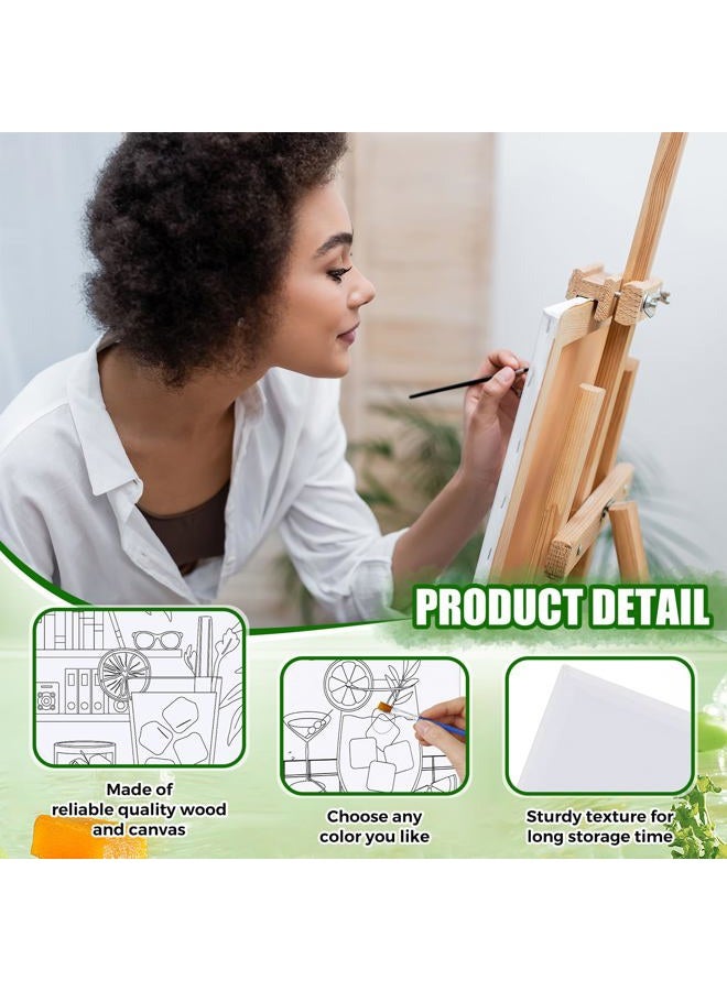 Sherr 20 Pcs Stretched Pre Drawn Canvas Afro Queen Black Art for Painting for Adults Outline Pre Drawn Stretched Cotton Canvas to Paint Party Set, 8 x 10'' (Cocktail) - Image 3