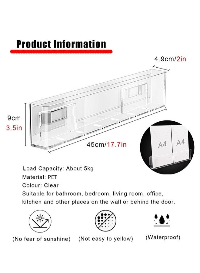 شيبشيب حامل كتب مثبت على الحائط، عبوتان، لرفوف الصحف والمجلات، حامل ملفات حديث لغرفة النوم، مناسب لغرف الأطفال/غرف النوم/غرف اللعب/المساحات الصغيرة (الأبعاد: 17.7 بوصة طول × 2 بوصة عرض × 3.5 بوصة ارتفاع). - Image 2