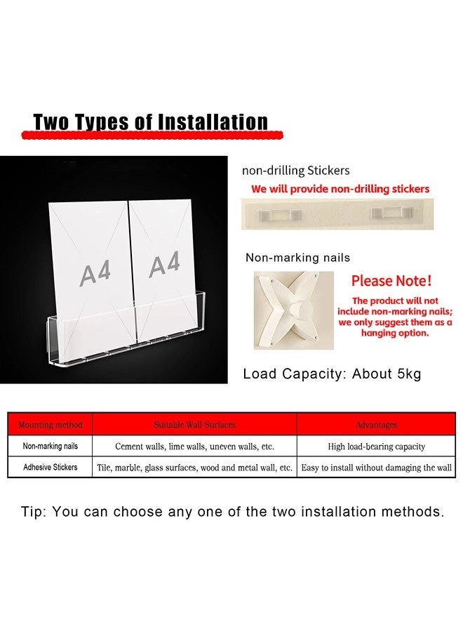 شيبشيب حامل كتب مثبت على الحائط، عبوتان، لرفوف الصحف والمجلات، حامل ملفات حديث لغرفة النوم، مناسب لغرف الأطفال/غرف النوم/غرف اللعب/المساحات الصغيرة (الأبعاد: 17.7 بوصة طول × 2 بوصة عرض × 3.5 بوصة ارتفاع). - Image 3
