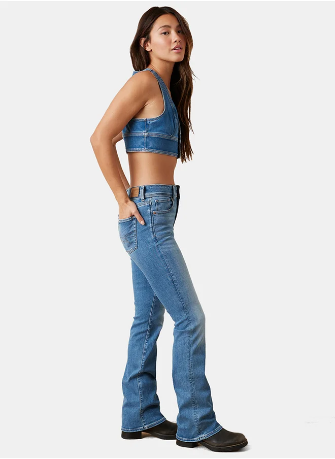 امريكان ايجل AE Ne(x)t Level Low-Rise Kick Bootcut Jean