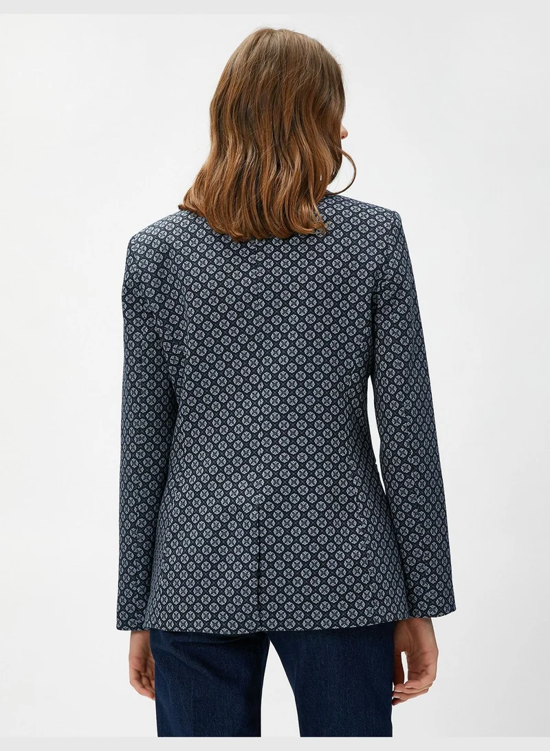 KOTON One Button Jacquard Blazer Jacket