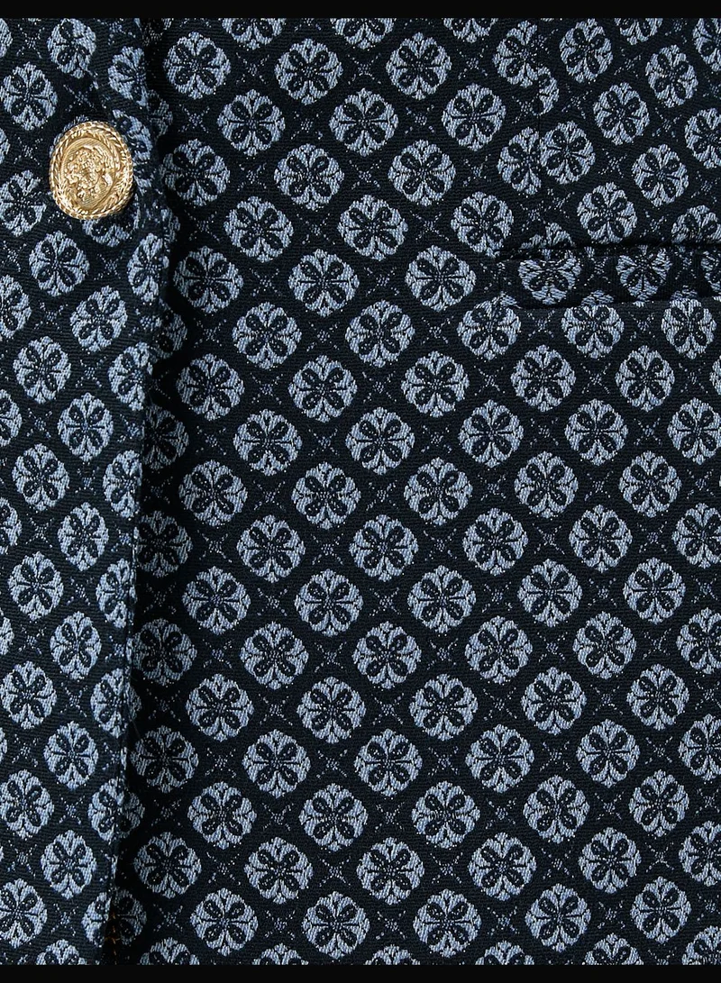 KOTON One Button Jacquard Blazer Jacket