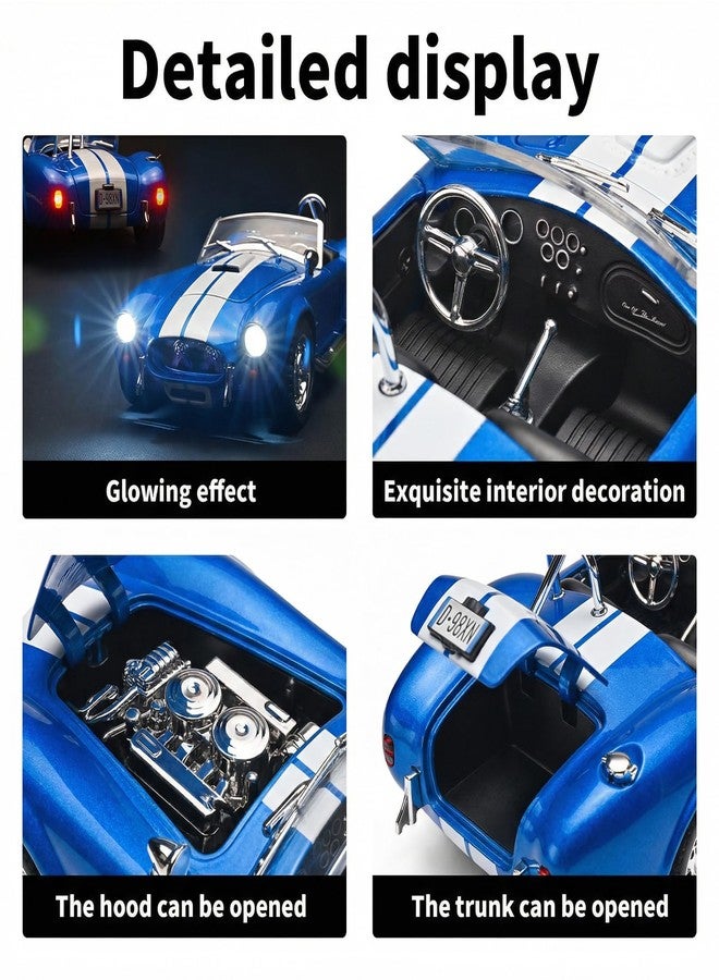 RZAPE Toy Car Models 1/24 Diecast Cars 427S/C Metal Model Cars Carros De Coleccion,Model Car Kits for Adults and Kids,Pull Back Car with Lights and Sounds,Toy Cars for Boys Age 3-12（Blue） - Image 3