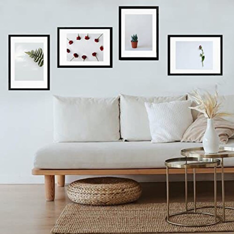 8.3x11.7 Black Picture Frames Set of 4, Photo Frames for Wall or Desktop Display, Poster Frame for OfficeHomeLiving Room Wall Hanging Decoration Frame Wall Art - Image 2