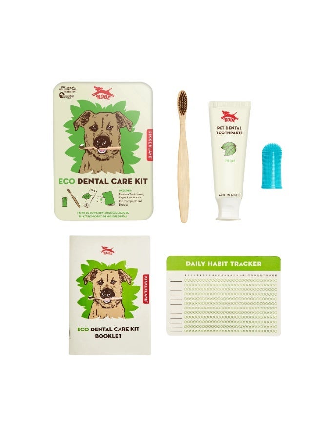 KIKKERLAND Kobe Eco Dental Care Kit | Dog Dental Hygiene Set, Bamboo Toothbrush, Finger Brush, Pet Toothpaste - Image 2