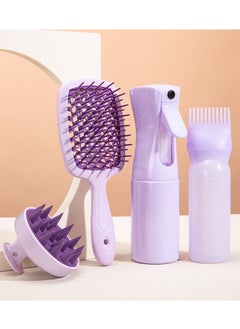 ORiTi 4pcs Scalp Massage Hair Comb Set Hollow Out Scalp Massage Air Cushion Comb Shampoo Hair Care Brush Mist Spray Bottle  - Image 1
