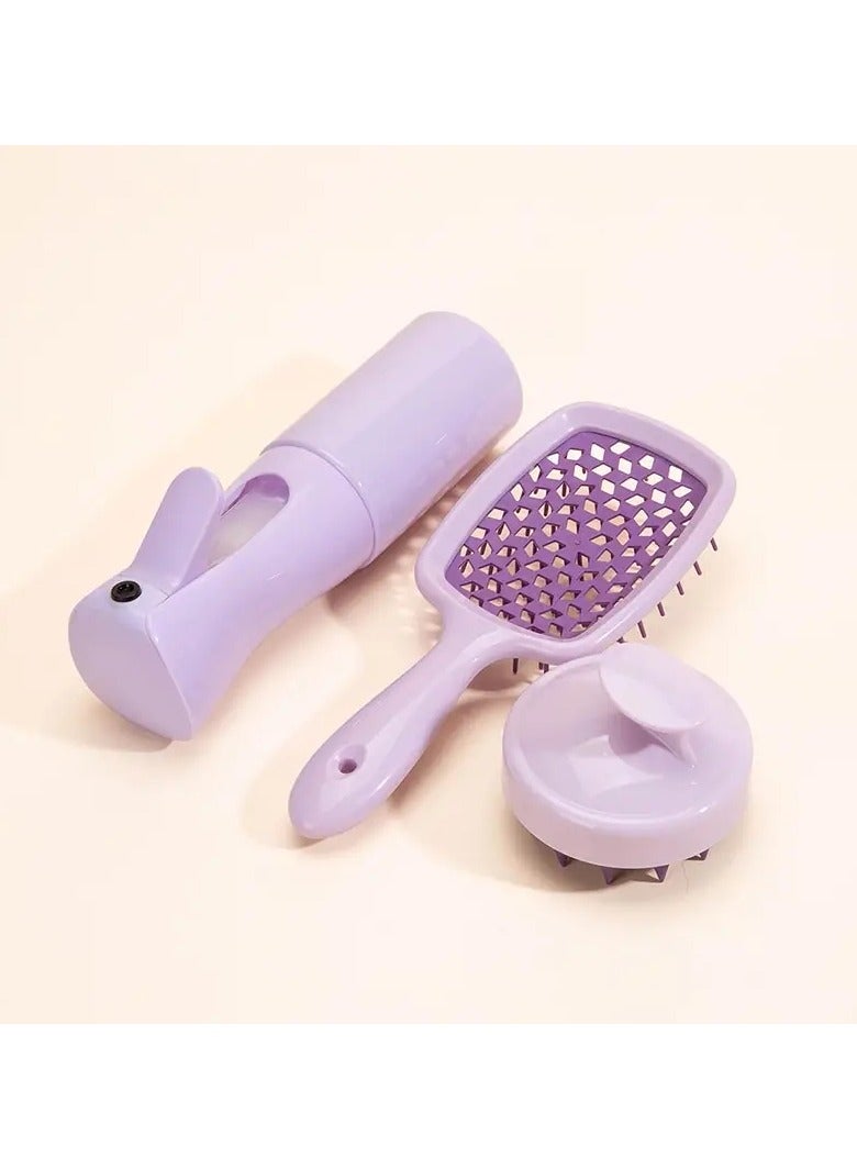 ORiTi 4pcs Scalp Massage Hair Comb Set Hollow Out Scalp Massage Air Cushion Comb Shampoo Hair Care Brush Mist Spray Bottle - Image 4
