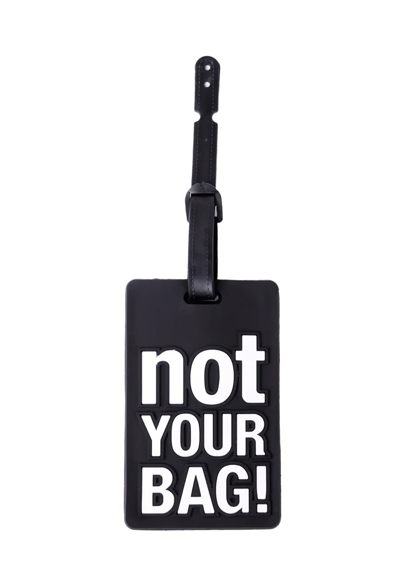 Cuisine Art Luggage Tag with Name ID Card, Personalized Identifier ID Labels, Flexible PVC Travel Tags, Secure Travel Luggage Labels for Baggage Identity, Suitcase Tag  – "Not Your Bag" Text, Black