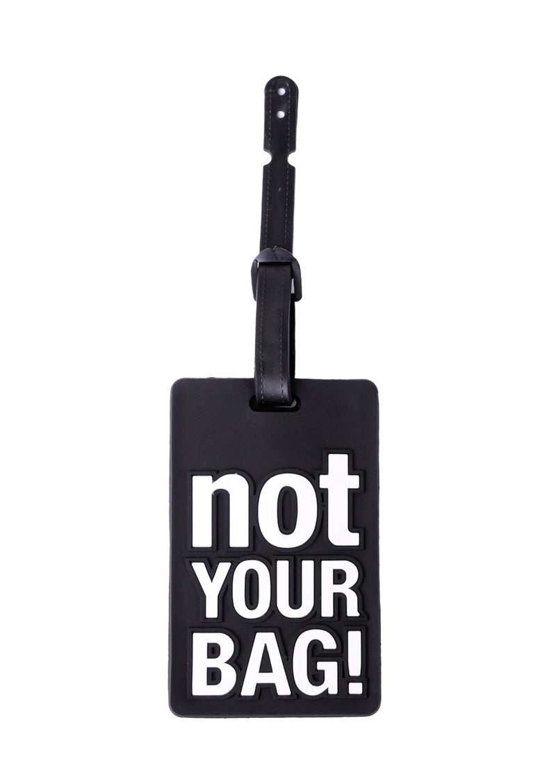 Cuisine Art Luggage Tag with Name ID Card, Personalized Identifier ID Labels, Flexible PVC Travel Tags, Secure Travel Luggage Labels for Baggage Identity, Suitcase Tag  – "Not Your Bag" Text, Black  - Image 1