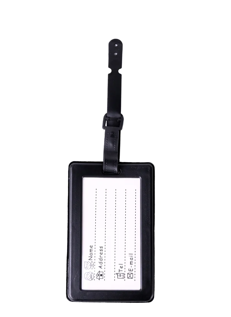 Cuisine Art Luggage Tag with Name ID Card, Personalized Identifier ID Labels, Flexible PVC Travel Tags, Secure Travel Luggage Labels for Baggage Identity, Suitcase Tag  – "Not Your Bag" Text, Black