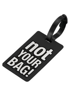 Cuisine Art Luggage Tag with Name ID Card, Personalized Identifier ID Labels, Flexible PVC Travel Tags, Secure Travel Luggage Labels for Baggage Identity, Suitcase Tag  – "Not Your Bag" Text, Black  - Image 3