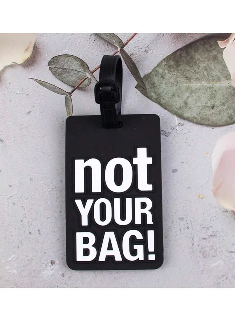 Cuisine Art Luggage Tag with Name ID Card, Personalized Identifier ID Labels, Flexible PVC Travel Tags, Secure Travel Luggage Labels for Baggage Identity, Suitcase Tag  – "Not Your Bag" Text, Black