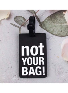Cuisine Art Luggage Tag with Name ID Card, Personalized Identifier ID Labels, Flexible PVC Travel Tags, Secure Travel Luggage Labels for Baggage Identity, Suitcase Tag  – "Not Your Bag" Text, Black  - Image 4