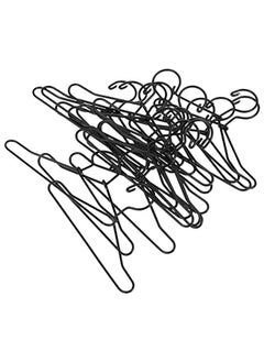 EXCEART 20 Pcs Doll Clothes Hanger Metal Doll Outfit Hanger Wardrobe Doll Clothes Accessories For Doll Clothes Gown Dress Outfit 65Mm Black  - Image 1