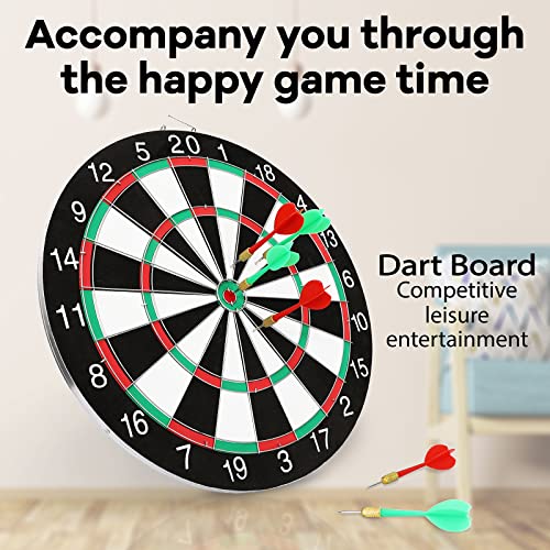 VAALZEE Dart Board Set, Double-Sided 15 Inch Dartboard Game with 6 Steel-Plastic Darts, Man Cave Stuff for Adults, Bars, Arcades, Billiard Rooms, Family Leisure Sport - Image 5