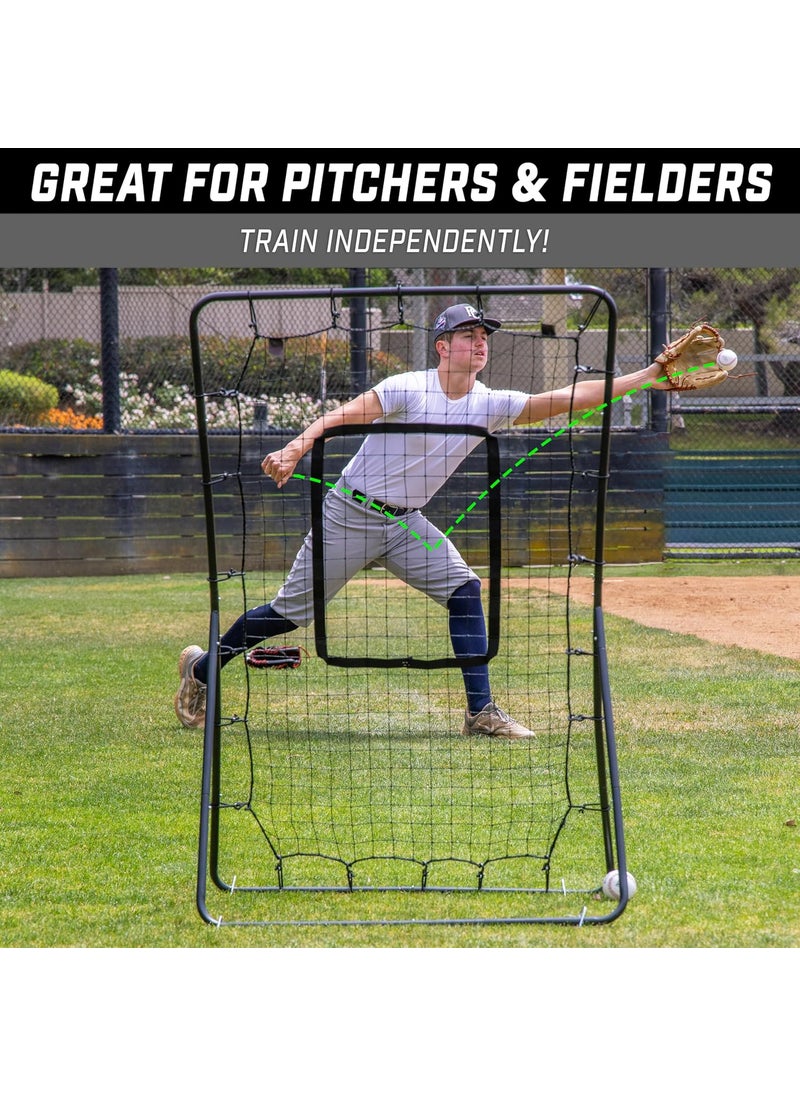GoSports GoSports 5 x 3 ft Baseball  Softball Pitching and Fielding Rebounder  Pitch Back Net with Strike Zone  - Image 4