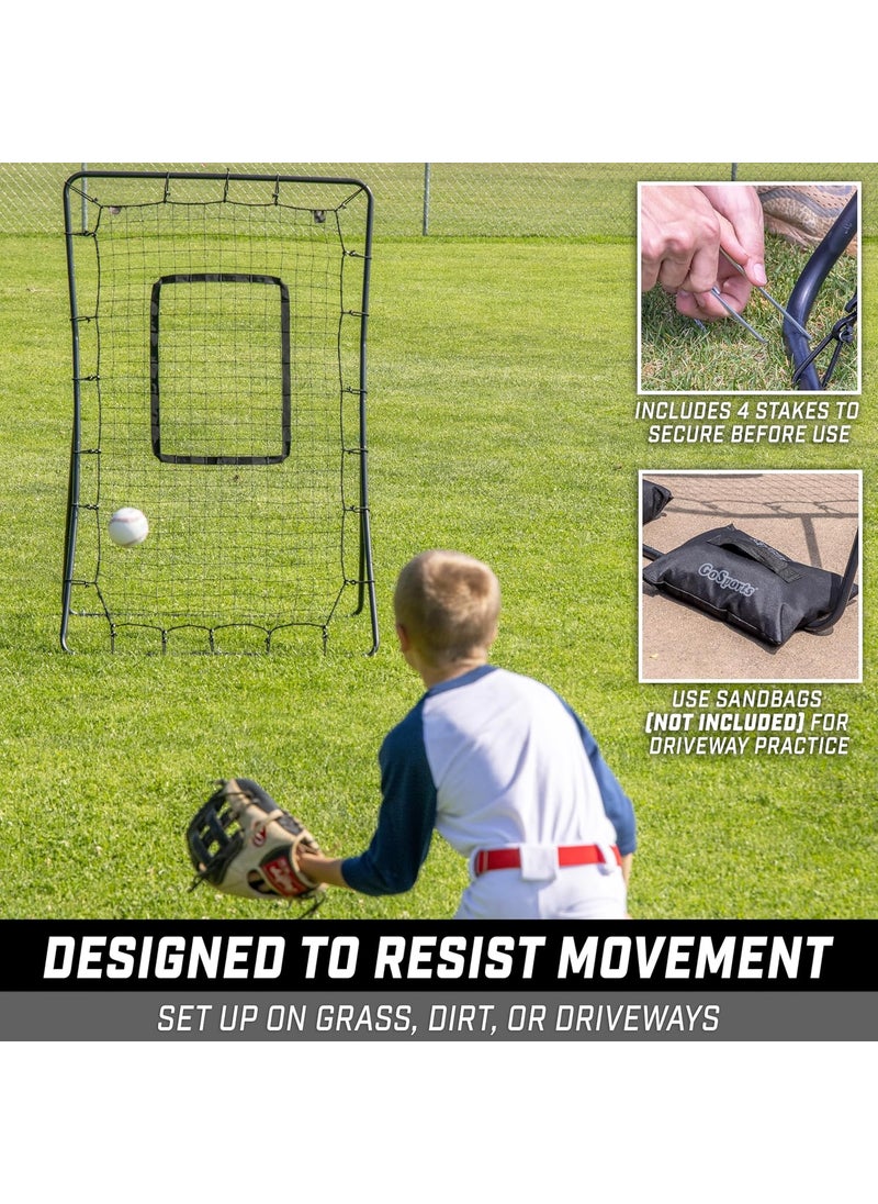 GoSports GoSports 5 x 3 ft Baseball  Softball Pitching and Fielding Rebounder  Pitch Back Net with Strike Zone  - Image 5