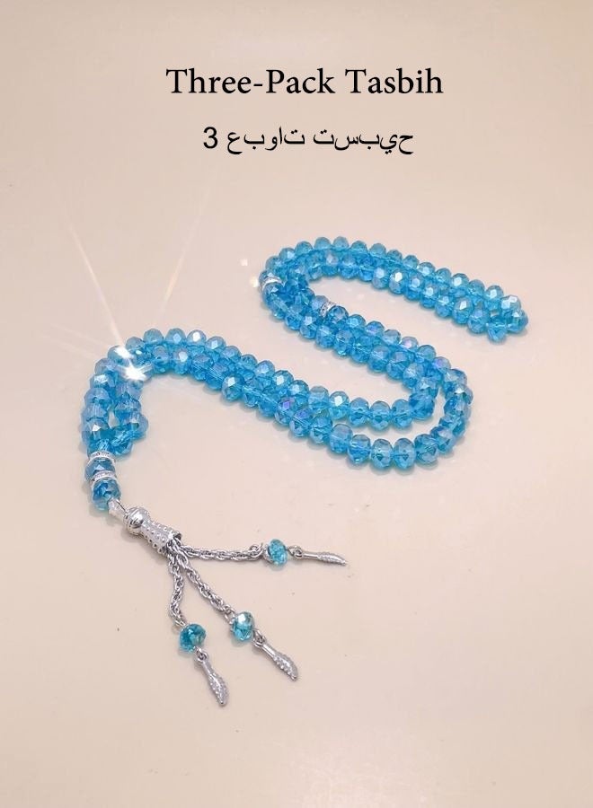عام 3 عبوات/99 خرزة كريستال مقلدة/تسبيح/8 ملم  - Image 1
