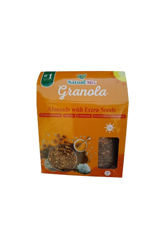 Nature Mix Granola Almonds Extra Seeds 340gm - Image 1