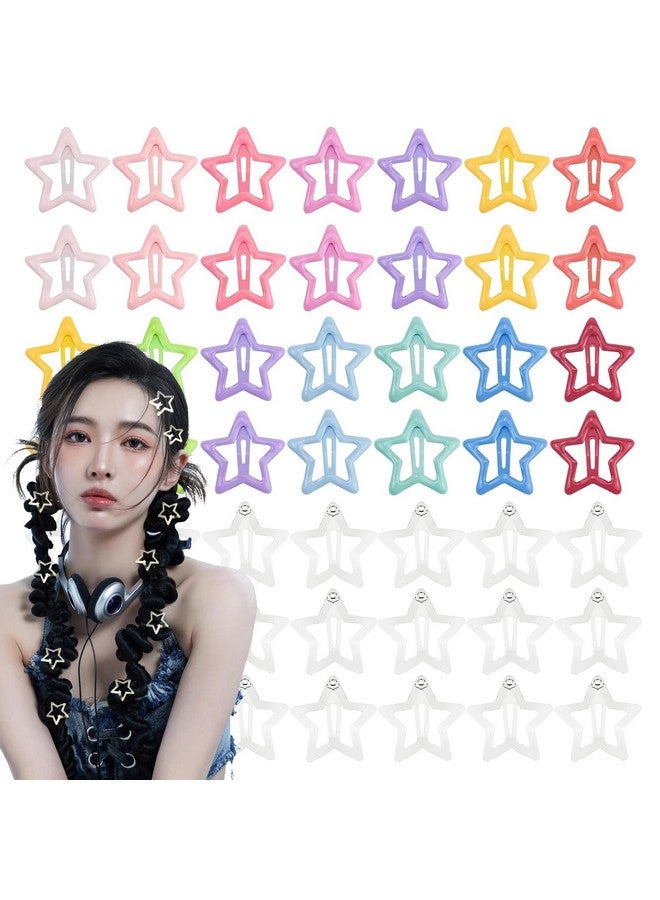 DonLeeving 60 PCS Pink Star Snap Hair Clips Non-slip Toddlers Colorful Cute Lovely Metal Hair Barrettes Y2k Hair Accessories for Women Girls (Style 10) - Image 1