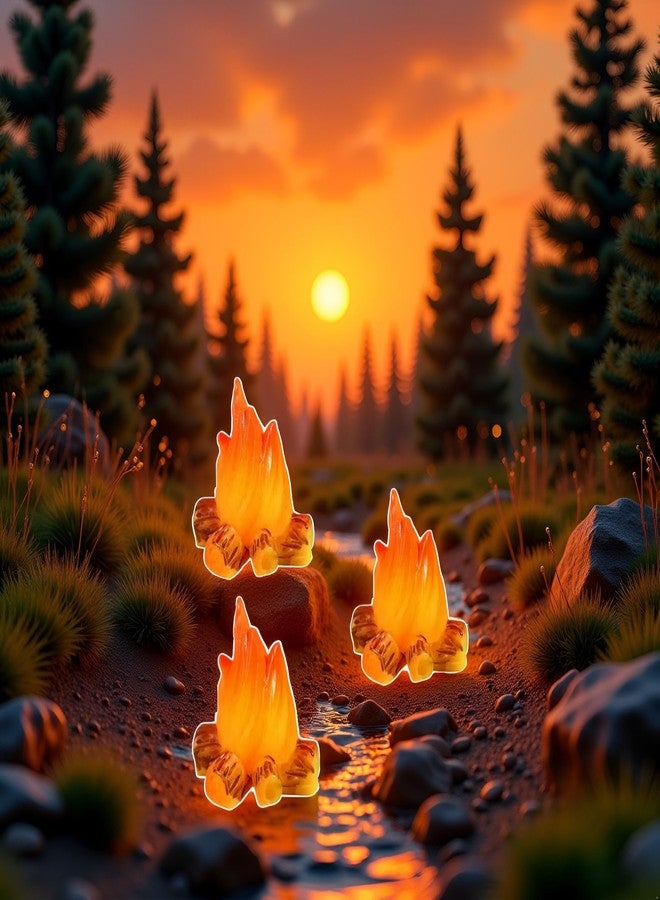 WaigN 3-Pack Miniature Campfire Models - Resin Fake Fire for Dollhouse Ornaments, Halloween Decorations, and Micro Landscapes - Handcrafted Mini Fire Beads for Creative Displays, Decorations - Image 5