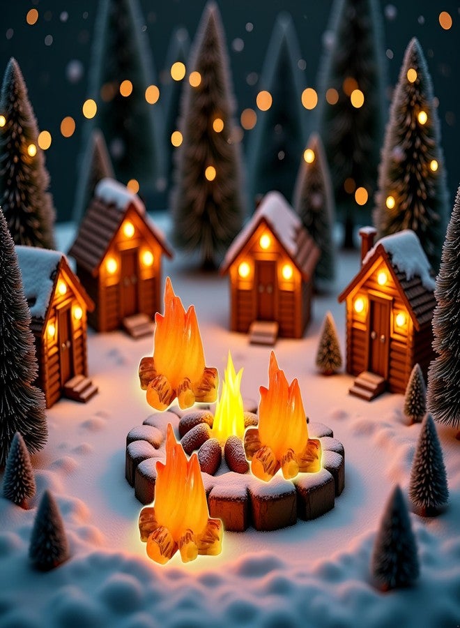 WaigN 3-Pack Miniature Campfire Models - Resin Fake Fire for Dollhouse Ornaments, Halloween Decorations, and Micro Landscapes - Handcrafted Mini Fire Beads for Creative Displays, Decorations - Image 3
