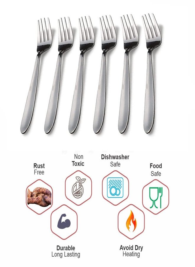 ZEVORA Stainless Steel Dinner Fork for Home/Kitchen, Set of 12 Pcs. (16 cm) - Image 2