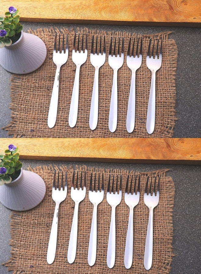 ZEVORA Stainless Steel Dinner Fork for Home/Kitchen, Set of 12 Pcs. (16 cm) - Image 1