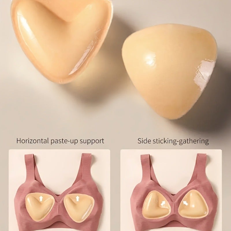 Women's Self-Adhesive Triangle Bra Pads, Double-Sided Invisible Silicone Pads for Seamless  Bras - Image 2