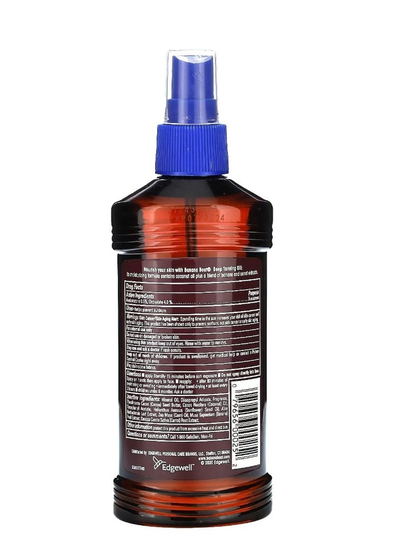 BANANA BOAT - Banana Boat Deep Tanning Spray Oil with Coconut Oil SPF 4, 8 fl oz (236 ml) - Image 1