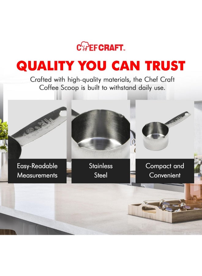 Chef Craft Dishwasher Safe Stainless Steel Coffee Measurer Silver 1 oz 21043 - Image 5