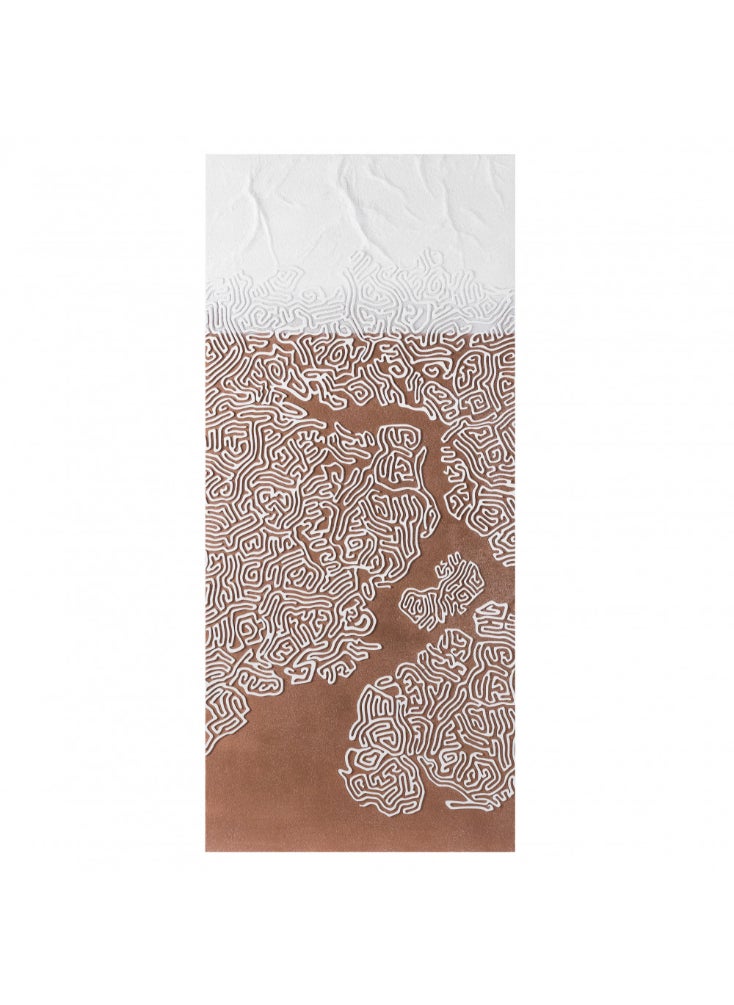 ليلت للأثاث - ديكورات جدارية – 75x50 سم – شكل مستطيل – رسومات برتقالية وبيضاء – إطار خشب - Image 1
